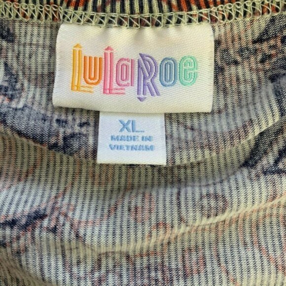 LulaRoe XL Purple Critter Print Crew Neck Short Sleeve Top - Picture 6 of 6